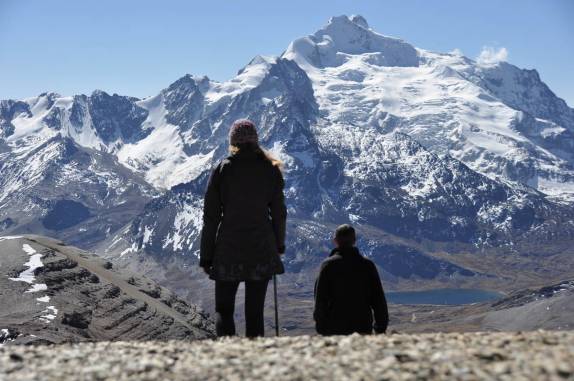 Iniciando a descida de montanha na região do Chacaltaya, na Bolívia